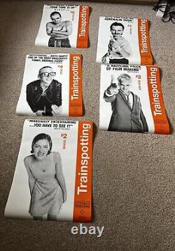Rare ensemble complet d'affiches originales du film Trainspotting avec Ewan McGregor et Danny Boyle