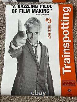 Rare ensemble complet d'affiches originales du film Trainspotting avec Ewan McGregor et Danny Boyle