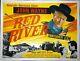 Red River Original Quad Movie Poster Entoilée 1948 John Wayne Howard Hawkes