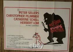 Retour De L'affiche Originale Du Film Pink Panther British Uk Quad 1975