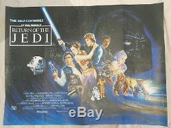 Retour Du Jedi Film D'origine Britannique Quad Affiche 1983 Wars Rares Étoiles