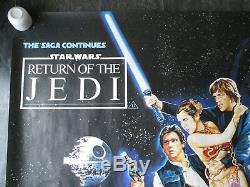 Retour Du Jedi Original Uk Quad Affiche Du Film 1983 Très Rare Affiche Rolled
