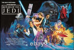 Retour du Jedi Affiche de Film Vintage Britannique Quad Original Star Wars État Neuf