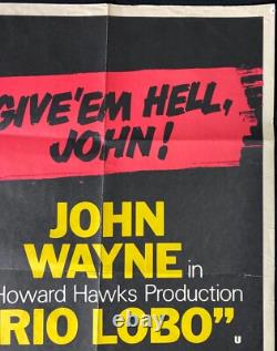 Rio Lobo ORIGINAL Quad Affiche de Film Cinéma John Wayne Howard Hawks 1970