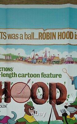 Robin Hoood (1973) Original 1ère Sortie Royaume-uni Quad Film Poster Walt Disney