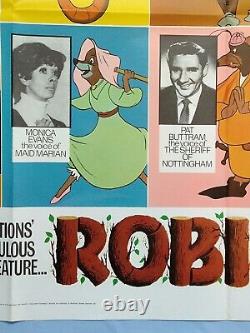 Robin Hoood (1973) Rare 'voices' Style Original Uk Quad Film Affiche Disney