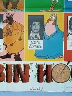 Robin Hoood (1973) Rare 'voices' Style Original Uk Quad Film Affiche Disney