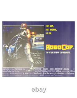 Robocop Énorme Affiche Signée Par Peter Weller 1987 Quad