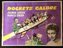 Rockets Galore Original Quad Film Cinéma Poster Basil Dearden 1958 Comédie