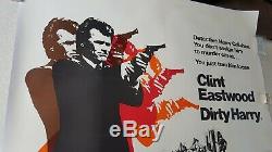 Royaume-uni Quad Original Affiche Du Film Clint Eastwood-'dirty Harry ' Entoilée Vf
