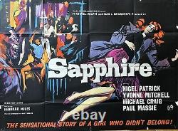 Saphir (1959) Affiche de film originale UK Quad. Œuvre de Renato Fratini