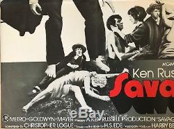 Savage Messiah Film Original Quad Uk Film Poster 1972 Ken Russell Helen Mirren