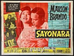 Sayonara Affiche de Cinéma Originale Quad Marlon Brando Joshua Logan 1957