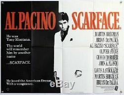 Scarface (1983) Film Quad Britannique D'origine / Affiche De Film, Al Pacino, Crime, Gangster