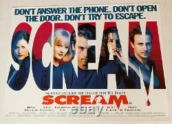 Scream Original 1997 Royaume-uni Quad Film Poster Cinéma Wes Craven Neve Campbell Cox
