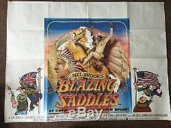 Selles Blazing 1974 Affiche De Film Originale Britannique Quad Mel Brooks Gene Wilder