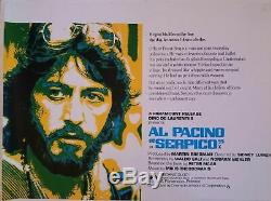 Serpico Originale Royaume-uni Quad Affiche De Film 1973 Al Pacino (roulé)