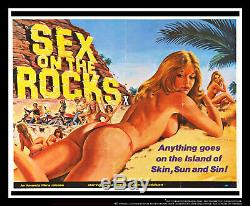 Sexe Sur Le Roches Adulte X Noté 30 X 40 Uk Quad Affiche Du Film Original 1980