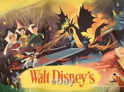 Sleeping Beauty Uk Quad Film Affiche Originale Walt Disney 1959