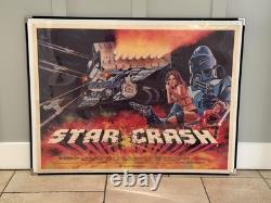 Star Crash 1978 Rare affiche originale du film pliée UK Quad