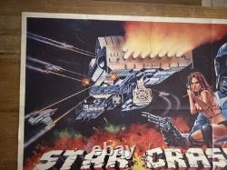 Star Crash 1978 Rare affiche originale du film pliée UK Quad