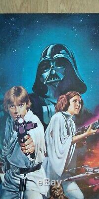 Star Wars (1977) Affiche Originale De Film Quad Pre-oscars Uk Lamine Dépliée