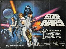 Star Wars 1977 Original 30x40 Uk Quad Academy Award Affiche De Film Harrison Ford