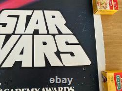Star Wars Années 1970, Uk Movie Quad Linen Backed & Original