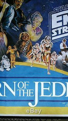 Star Wars / Empire Contre-arrière / Retour De La Jedi Originale Affiche Du Film Quad Britannique