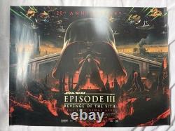 Star Wars Épisode III La Revanche des Sith 20e anniversaire UK Quad 30x40