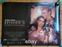 Star Wars Épisode II L'Attaque des Clones Affiche Originale Quad du Film au Cinéma