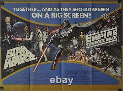 Star Wars / L'empire Frappe Retour 1980 Orig 30x40 Uk Quad Affiche De Cinéma Mark Hamill