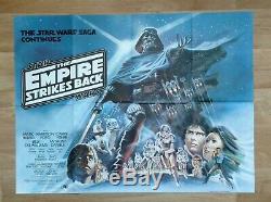 Star Wars Le Attaque Empire (1980) D'origine Affiche Du Film Quad Au Royaume-uni Nr Mint