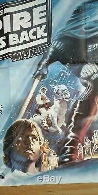 Star Wars Le Attaque Empire (1980) D'origine Affiche Du Film Quad Au Royaume-uni Nr Mint