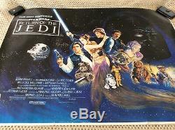 Star Wars Le Retour Du Jedi Rare Uk Quad Affiche De Film Originale Roulée 1983