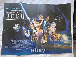 Star Wars : Le Retour du Jedi Affiche de Film Quad Britannique Originale 1983 Pliée