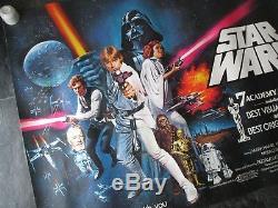 Star Wars Original Uk Quad Affiche Du Film (1978) Très Rare Star Wars Laminés Poster