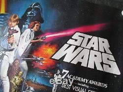 Star Wars Original Uk Quad Affiche Du Film (1978) Très Rare Star Wars Laminés Poster