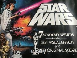 Star Wars Original Uk Quad Oscars Affiche Du Film Très Rare 1978 Rips Pas Roulées