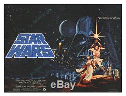 Star Wars Rare 1977 Hildebrandt Britannique Quad Affiche Film Solid C9 Nearmint