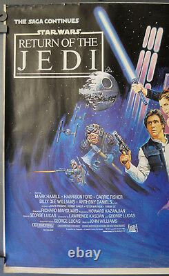 Star Wars Retour Du Jedi 1983 Orig 30x40 Laminés Quad Affiche Du Film
