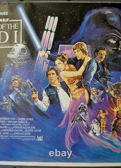 Star Wars Retour Du Jedi 1983 Orig 30x40 Laminés Quad Affiche Du Film