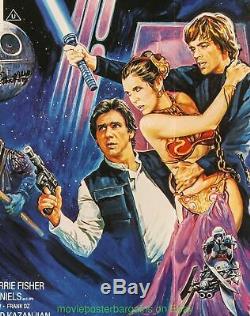 Star Wars Retour Du Jedi Affiche Du Film Orig. 1983 British Quad 30x40 Plié