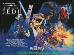 Star Wars Retour Du Jedi Affiche Du Film Orig. 1983 British Quad 30x40 Plié