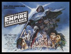 Star Wars The Empire Strikes Back'80 Mint Original Britannique Quad Musée Qualité