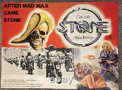 Stone (1974) Très Rare Film Original Biker Uk Quad Poster Pre Cert Intérêt