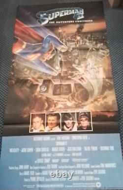 Superman 2 AFFICHE ORIGINALE UK 3 FEUILLES 41x77 Christopher Reeve Pliée