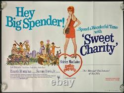 Sweet Charity AFFICHE QUAD ORIGINAL du film avec Shirley MacLaine et Bob Fosse 1969
