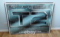 T2 Terminateur 2 (1991) Avancée Originale Rare Etats-unis Quad Film Affiche Schwarzenegger