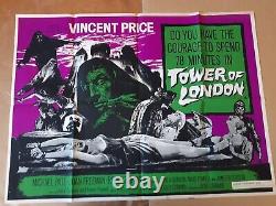TOWER OF LONDON 1962 AFFICHE ORIGINALE ROYAUME-UNI QUAD 30x40 VINTAGE